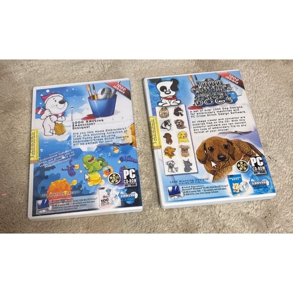 Lisa Carter PC CD-ROM Cross Stitch Embroidery Designs: Cartoons & Dogs - Picture 2 of 8